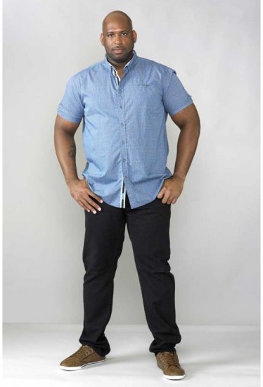 D555 Limburg Short Sleeve Shirt Blue - Skjorter - Skjorter til store mænd 2XL- 8XL