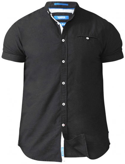 D555 Dwight Short Sleeve Shirt Black - Skjorter - Skjorter til store mænd 2XL- 8XL