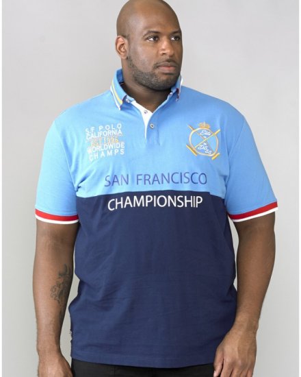 D555 Ernest Polo Blue & Navy - Polotrøjer - Polotrøjer 2XL-8XL