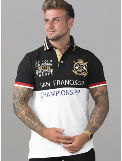 D555 Ernest Polo Black & White - Polotrøjer - Polotrøjer 2XL-8XL