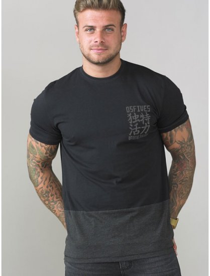 D555 Emerson T-shirt Black & Charcoal - T-shirts - T-shirts i store størrelser - 2XL-14XL