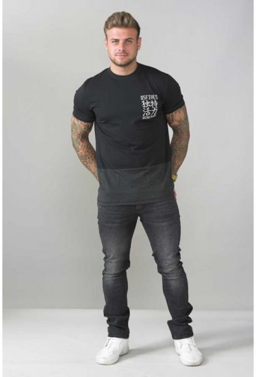 D555 Emerson T-shirt Black & Charcoal - T-shirts - T-shirts i store størrelser - 2XL-14XL