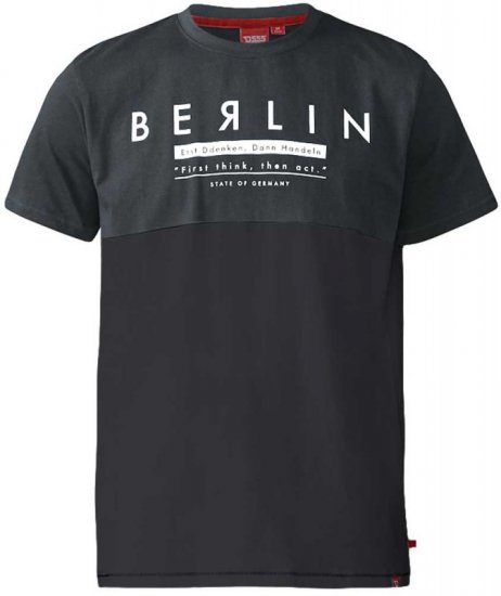 D555 Hamish T-shirt Charcoal & Black - T-shirts - T-shirts i store størrelser - 2XL-14XL