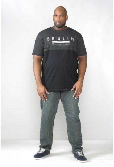 D555 Hamish T-shirt Charcoal & Black - T-shirts - T-shirts i store størrelser - 2XL-14XL