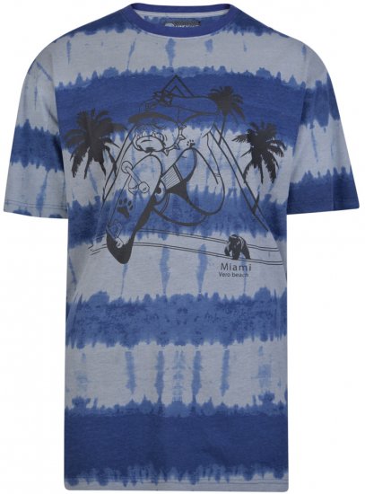 Kam Jeans 5206 Venice Beach T-shirt Blue - T-shirts - T-shirts i store størrelser - 2XL-14XL