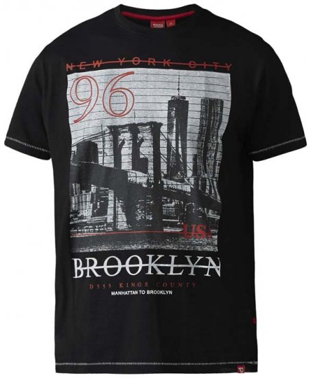 D555 Cain T-shirt Black - T-shirts - T-shirts i store størrelser - 2XL-14XL