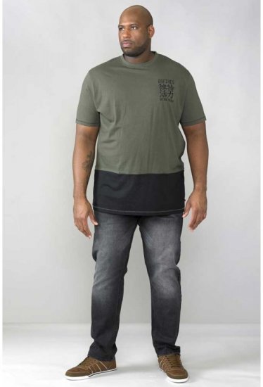 D555 Emerson T-shirt Khaki & Black - T-shirts - T-shirts i store størrelser - 2XL-14XL
