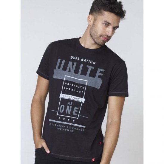 D555 Phillip T-shirt Black - T-shirts - T-shirts i store størrelser - 2XL-14XL