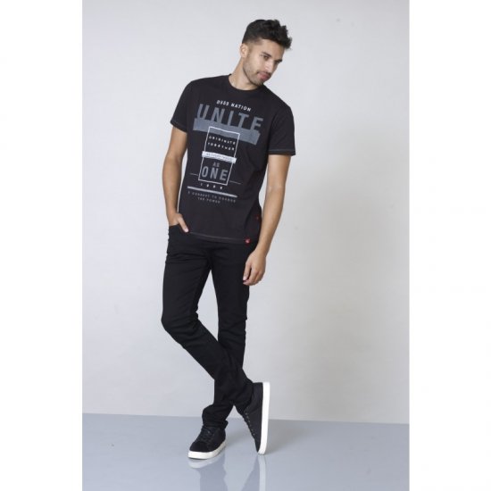 D555 Phillip T-shirt Black - T-shirts - T-shirts i store størrelser - 2XL-14XL