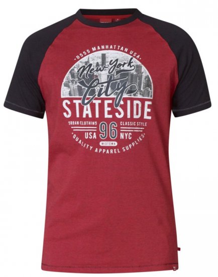 D555 Jarvis T-shirt Red - T-shirts - T-shirts i store størrelser - 2XL-14XL