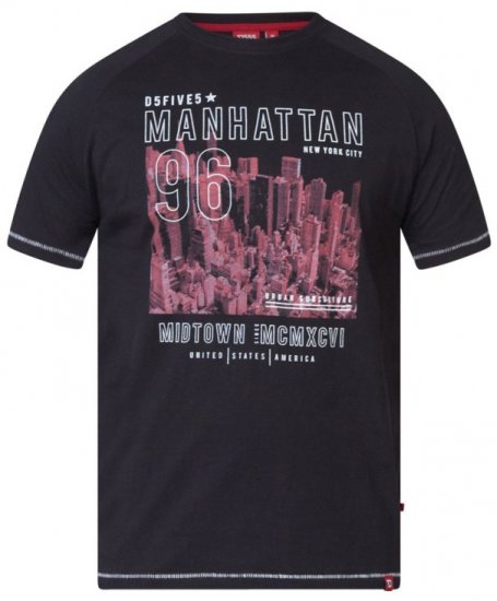 D555 Perry T-shirt Black - T-shirts - T-shirts i store størrelser - 2XL-14XL