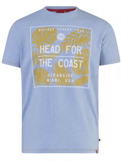 D555 Arizona T-shirt Light Blue - T-shirts - T-shirts i store størrelser - 2XL-14XL