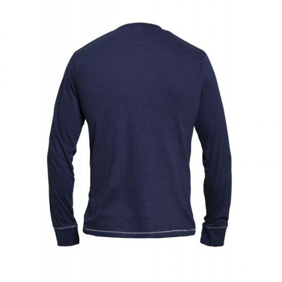 D555 Austin Long Sleeve T-shirt Navy - T-shirts - T-shirts i store størrelser - 2XL-14XL