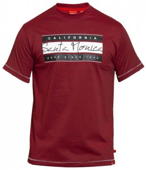 D555 Tempa T-shirt Red - T-shirts - T-shirts i store størrelser - 2XL-14XL