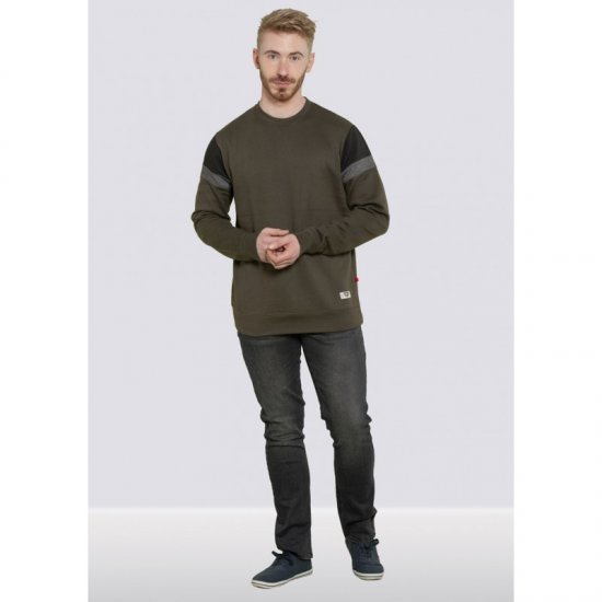 D555 Clermont Sweatshirt Khaki - Trøjer og hættetrøjer - Trøjer og Hættetrøjer i store størrelser - 2XL-14XL