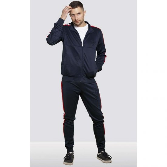 D555 Brookes Couture Zip Up Navy - Trøjer og hættetrøjer - Trøjer og Hættetrøjer i store størrelser - 2XL-14XL
