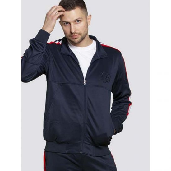 D555 Brookes Couture Zip Up Navy - Trøjer og hættetrøjer - Trøjer og Hættetrøjer i store størrelser - 2XL-14XL