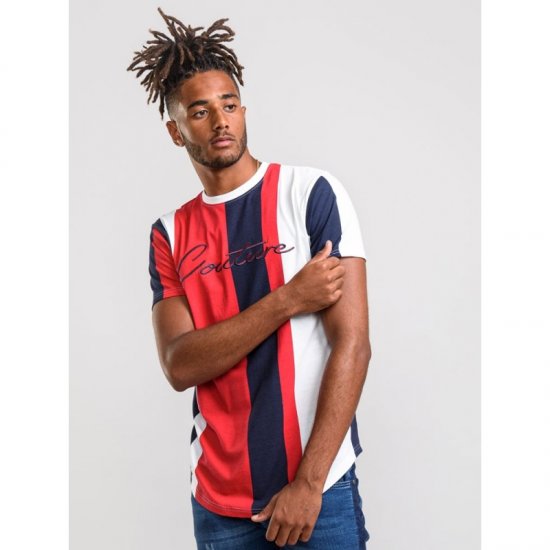 D555 Bancroft T-shirt Red/Navy - T-shirts - T-shirts i store størrelser - 2XL-14XL