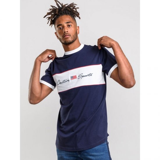 D555 Cullen T-shirt Navy - T-shirts - T-shirts i store størrelser - 2XL-14XL