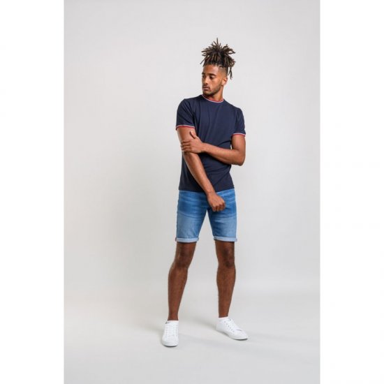 D555 Bates T-shirt Navy - T-shirts - T-shirts i store størrelser - 2XL-14XL