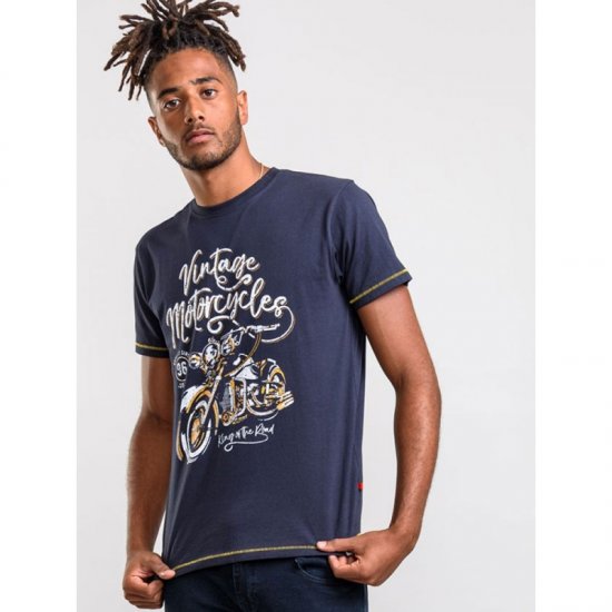 D555 Slater T-shirt Navy - T-shirts - T-shirts i store størrelser - 2XL-14XL