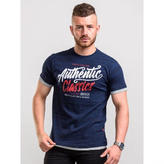 D555 Finn T-shirt Navy - T-shirts - T-shirts i store størrelser - 2XL-14XL