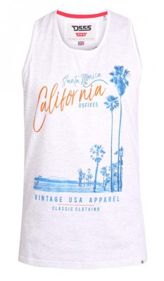 D555 Henry Vest Off White - T-shirts - T-shirts i store størrelser - 2XL-14XL