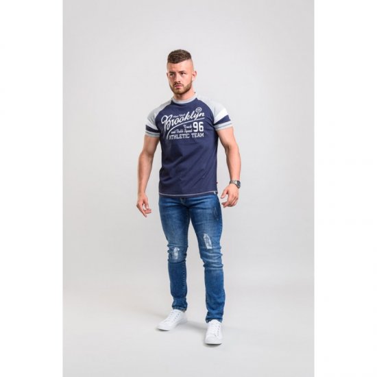 D555 Jones T-shirt Navy - T-shirts - T-shirts i store størrelser - 2XL-14XL