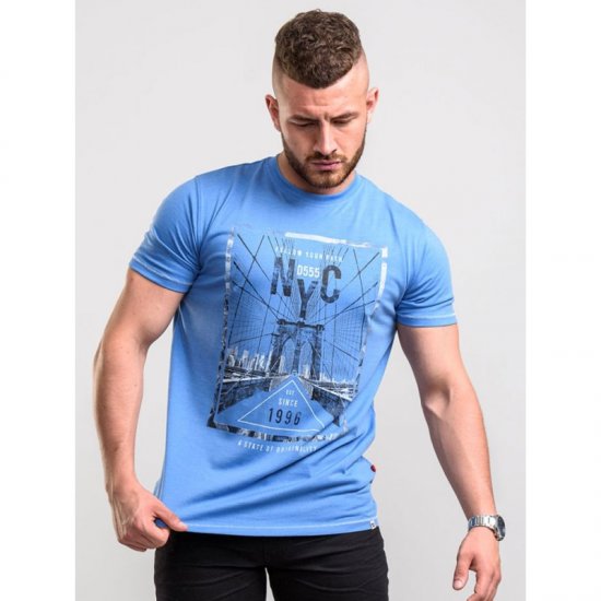D555 Monty T-shirt Blue - T-shirts - T-shirts i store størrelser - 2XL-14XL