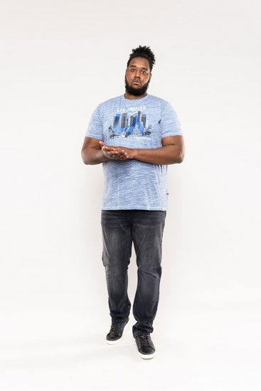 D555 Hobart LA Printed T-Shirt Blue - T-shirts - T-shirts i store størrelser - 2XL-14XL