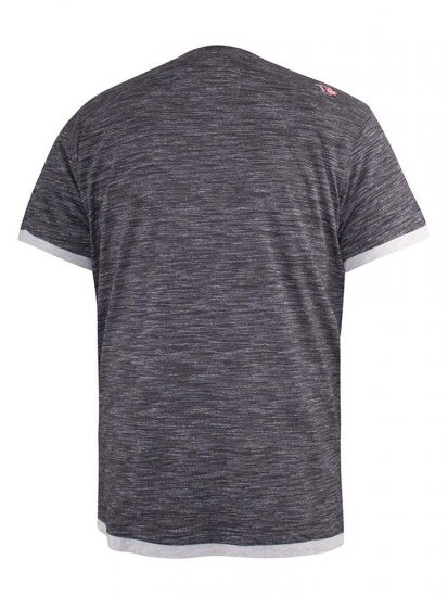 D555 Albury Black Double Layer Printed T-Shirt - T-shirts - T-shirts i store størrelser - 2XL-14XL