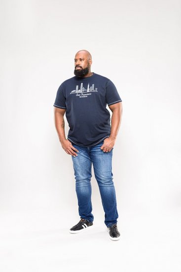 D555 Randwick San Francisco Printed T-Shirt Navy - T-shirts - T-shirts i store størrelser - 2XL-14XL