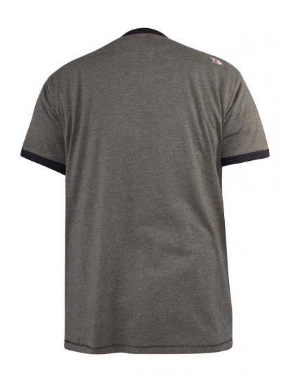 D555 Hereford Brooklyn Motorbike Printed Ringer T-Shirt Khaki - T-shirts - T-shirts i store størrelser - 2XL-14XL