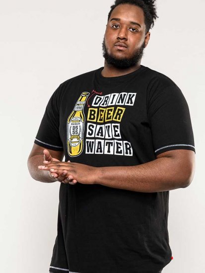 D555 Salford Save Water Drink Beer T-shirt Black - T-shirts - T-shirts i store størrelser - 2XL-14XL