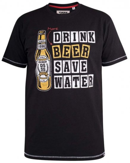 D555 Salford Save Water Drink Beer T-shirt Black - T-shirts - T-shirts i store størrelser - 2XL-14XL