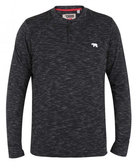 D555 Lavenham Long Sleeve Slub Grandad T-shirt - T-shirts - T-shirts i store størrelser - 2XL-14XL