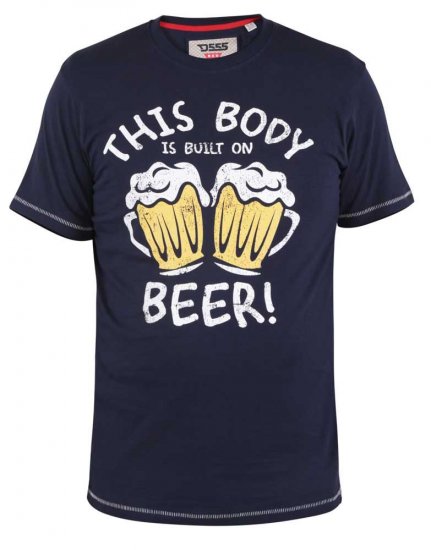 D555 Dartmoor Built On Beer Printed T-Shirt - T-shirts - T-shirts i store størrelser - 2XL-14XL