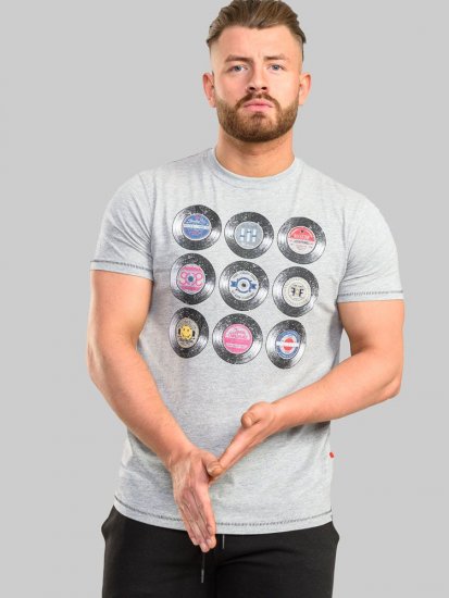 D555 Hexworth Vinyl Records Printed T-Shirt - T-shirts - T-shirts i store størrelser - 2XL-14XL