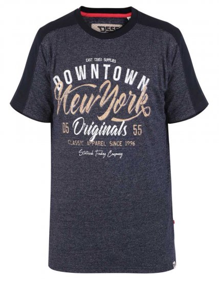 D555 Tiverton Printed Fine Stripe T-shirt - T-shirts - T-shirts i store størrelser - 2XL-14XL