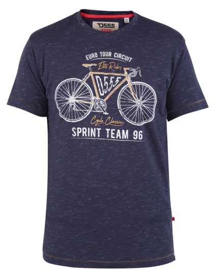 D555 Cheddar Euro Tour Bicycle Printed T-shirt - T-shirts - T-shirts i store størrelser - 2XL-14XL