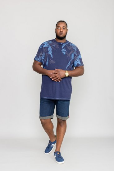 D555 BROMLEY Floral Panel Printed T-Shirt - T-shirts - T-shirts i store størrelser - 2XL-14XL