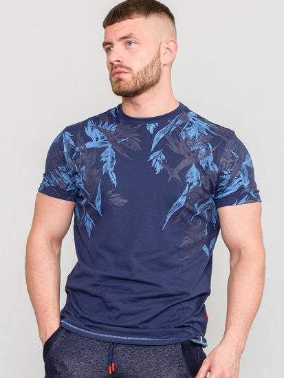 D555 BROMLEY Floral Panel Printed T-Shirt - T-shirts - T-shirts i store størrelser - 2XL-14XL