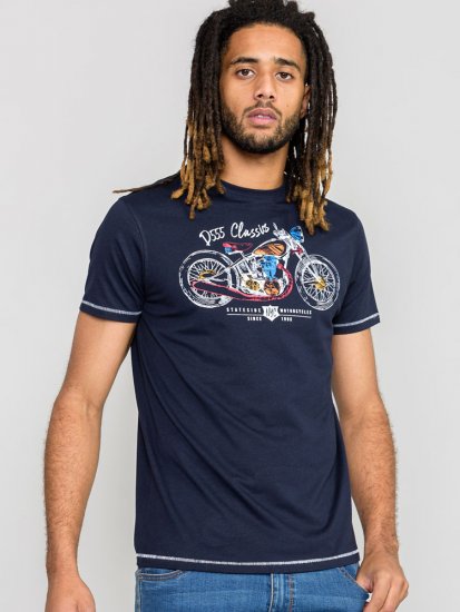 D555 DENTON Motorbike Printed T-Shirt - T-shirts - T-shirts i store størrelser - 2XL-14XL