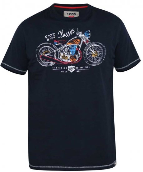 D555 DENTON Motorbike Printed T-Shirt - T-shirts - T-shirts i store størrelser - 2XL-14XL
