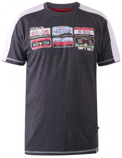 D555 SOHO American Number Plate T-Shirt - T-shirts - T-shirts i store størrelser - 2XL-14XL