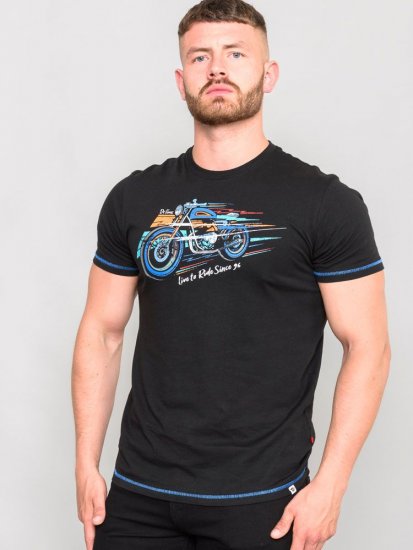 D555 CHINFORD Live To Ride Motorbike T-Shirt - T-shirts - T-shirts i store størrelser - 2XL-14XL