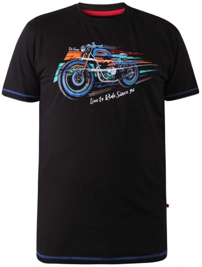 D555 CHINFORD Live To Ride Motorbike T-Shirt - T-shirts - T-shirts i store størrelser - 2XL-14XL