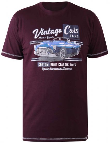 D555 BUCKHURST Vintage Cars T-Shirt - T-shirts - T-shirts i store størrelser - 2XL-14XL