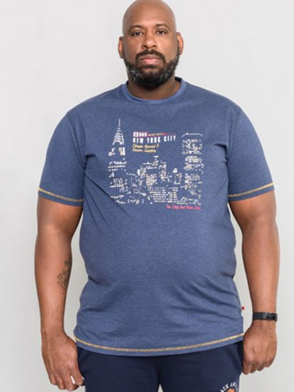 D555 DEBDEN NYC Night Skyline T-Shirt - T-shirts - T-shirts i store størrelser - 2XL-14XL