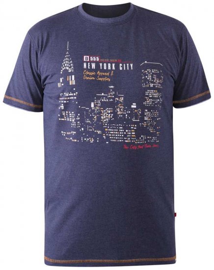 D555 DEBDEN NYC Night Skyline T-Shirt - T-shirts - T-shirts i store størrelser - 2XL-14XL